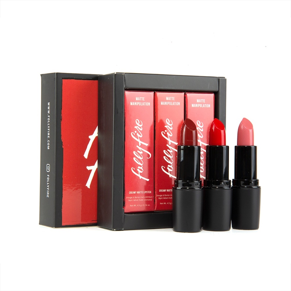 Folly Fire - Matte Manipulation Lipstick Trio